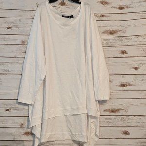 NWT Avenue Ivory Hi-Low Slub LS Tee Shirt Size 30/32